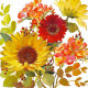 Slunečnice, gerbera 33x33