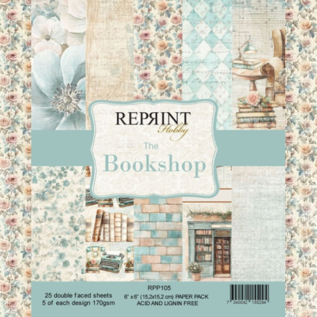 Sada papírů 15x15 170g The Bookshop (REPRINT)