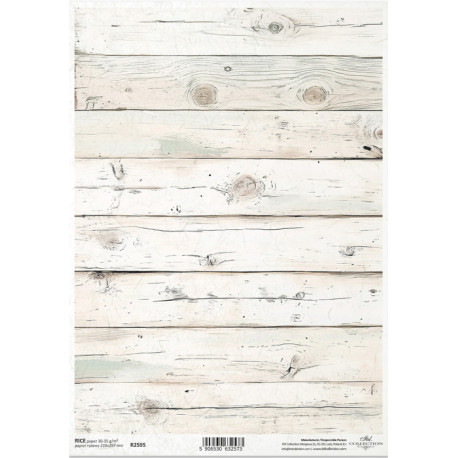 Papír rýžový A4 Květiny ve stylu shabby chic, dřevěné desky