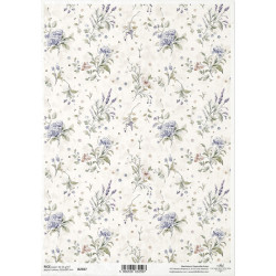 Papír rýžový A4 Květiny ve stylu shabby chic, hortenzie