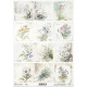 Papír rýžový A4 Květiny ve stylu shabby chic, sněženky, anemonky