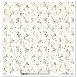 Květiny ve stylu shabby chic, větvičky s bobulemi - scrap.papír 31x32cm (ITD)