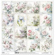 Květiny ve stylu shabby chic, zahradní kvítí - scrap.papír 31x32cm (ITD)