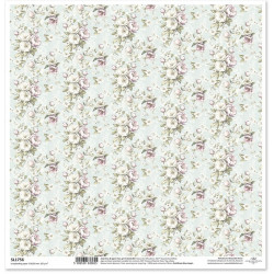 Květiny ve stylu shabby chic, plané růže - scrap.papír 31x32cm (ITD)