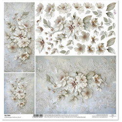 Oslavuj okamžiky 3D, květy na krajce - scrap.papír 31x32cm (ITD)