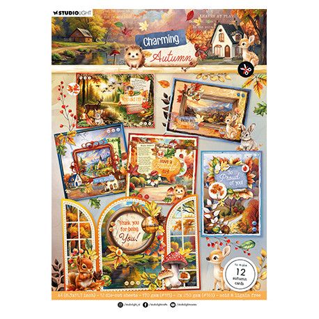 3D blok s výseky A4 - Autumn cards Charming Autumn nr.21 (SL)