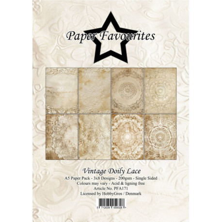 Sada papírů A5 Vintage Doily Lace (PF)