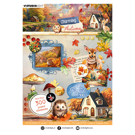 3D blok s výseky A5 - Paper elements Charming Autumn nr.363 (SL)
