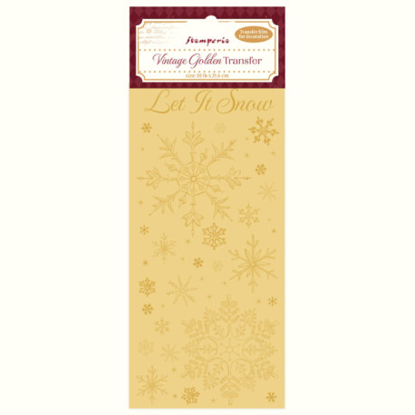 Transfer zlatý Stamperia 10x21,6cm - Let it Snow (DFLRGT05)