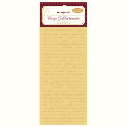 Transfer zlatý Stamperia 10x21,6cm - Writing (DFLRGT01)
