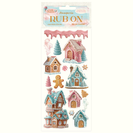 Transfer Stamperia 10x21,6cm - Candy Christmas, perníkové domky (DFLRB176)