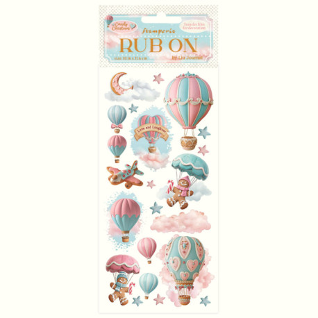 Transfer Stamperia 10x21,6cm - Candy Christmas, horkovzdušné balóny (DFLRB172)
