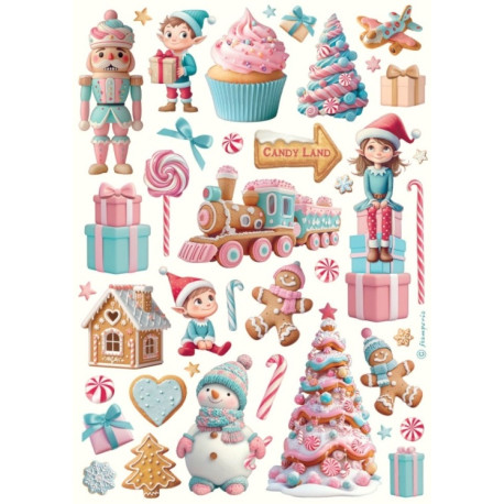 Papír rýžový A4 Candy Christmas, vánoční mix
