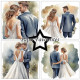 Sada papírů 15x15 Bride & Groom (PF)