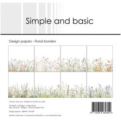 Sada papírů 15x15 Floral Borders (Simple and Basic)