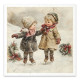 Set 6ks rýžových papírů - Zimní pohádka, mašle domodra (14,8x14,8cm)