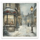 Set 6ks rýžových papírů - Zimní pohádka, staré město (14,8x14,8cm)