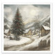 Set 6ks rýžových papírů - Zimní pohádka, staré město (14,8x14,8cm)