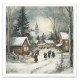 Set 6ks rýžových papírů - Zimní pohádka, staré město (14,8x14,8cm)