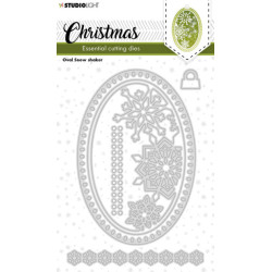 Vyřezávací šablony - Christmas Oval Snow Shaker Essentials (SL)