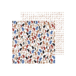 Scrapbookový papír 30,5x30,5 - Léto ve městě, 04 kočky a psi