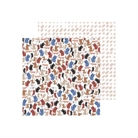 Scrapbookový papír 30,5x30,5 - Léto ve městě, 04 kočky a psi