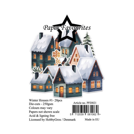 Sada papírových výseků Winter Houses 28ks (PF)