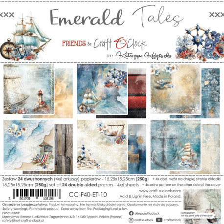 Sada papírů 15x15 Emerald Tales (Craft O´Clock)