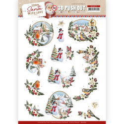 Papírové výřezy A4 - Od Santy s láskou, sněhulák (FI)