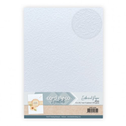 Embosovaný papír 250gsm A4 - Barokní kouzlo, bílý (FI)