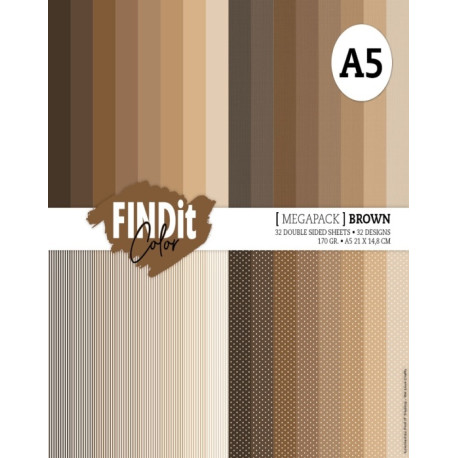 Sada papírů A5 - Megapack, hnědé odstíny (FI)