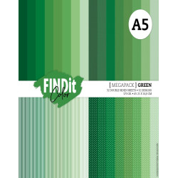 Sada papírů A5 - Megapack, odstíny vánoční zelené (FI)
