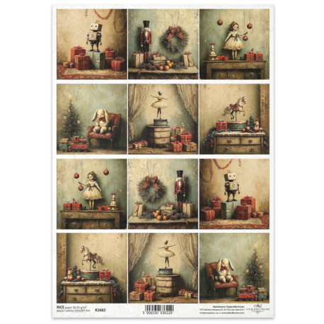 Papír rýžový A4 Retro hračky, malé obrázky Papír rýžový A4 Retro hračky, malé obrázky