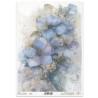 Papír rýžový A4 Zahrada múz, modré hortenzie