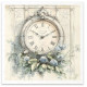 Set 6ks rýžových papírů - Hodiny v květinách (14,8x14,8cm)