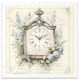 Set 6ks rýžových papírů - Hodiny v květinách (14,8x14,8cm)