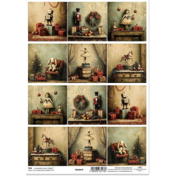 Scrap.papír A4 Retro hračky, malé obrázky