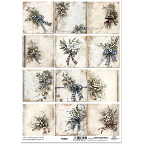 Scrap.papír A4 Zimní pohádka, malé obrázky s dekoracemi domodra Scrap.papír A4 Zimní pohádka, malé obrázky s dekoracemi domodra