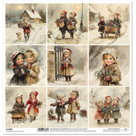 Zimní pohádka, malé obrázky s dětmi - scrap.papír 31x32cm (ITD) Zimní pohádka, malé obrázky s dětmi - scrap.papír 31x32cm (ITD)