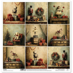 Retro hračky, malé obrázky - scrap.papír 31x32cm (ITD)