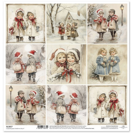 Zimní pohádka, malé obrázky s dětmi - scrap.papír 31x32cm (ITD) Zimní pohádka, malé obrázky s dětmi - scrap.papír 31x32cm (ITD)