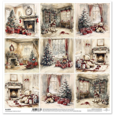 Zimní pohádka, vánoční atmosféra - scrap.papír 31x32cm (ITD)