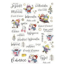 Samolepky barevné Padá sníh! A5