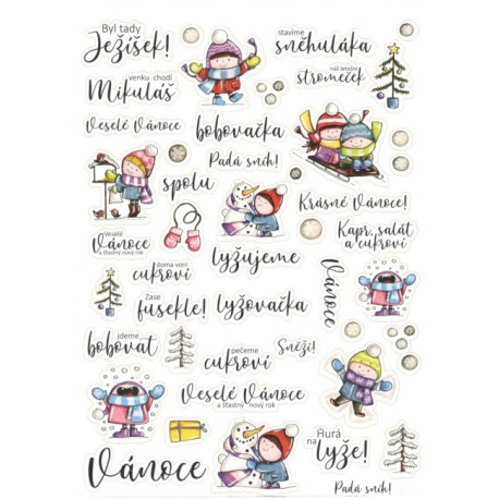 Samolepky barevné Padá sníh! A5