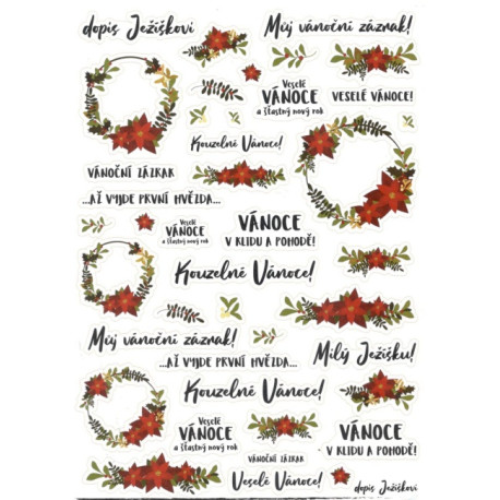 Samolepky barevné opis Ježíškovi A5