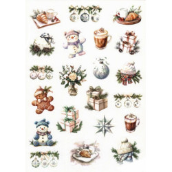 Samolepky barevné Bílé Vánoce A5
