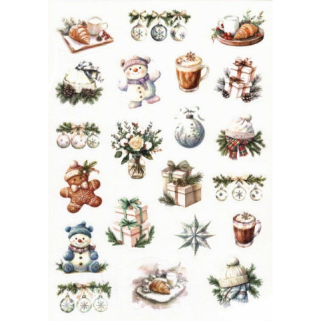 Samolepky barevné Bílé Vánoce A5