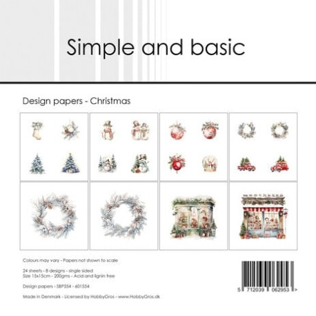 Sada papírů 15x15 Christmas (Simple and Basic)