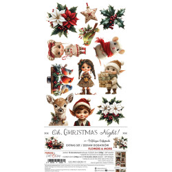 Oh Christmas Night Extras Set Flowers & More - sada k vystřihování (Craft O'Clock)