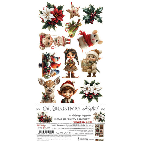 Oh Christmas Night Extras Set Flowers & More - sada k vystřihování (Craft O'Clock)